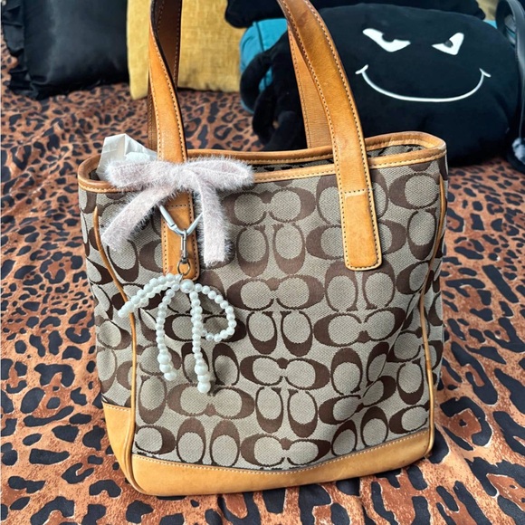 Coach Brown and Tan Signature Backpack and Wallet Set - Picture 2 of 3